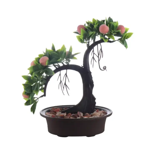 2 Branch Peach Artificial Bonsai Tree