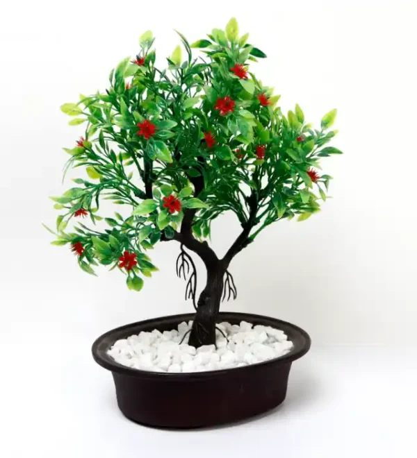 3 Branch With White Stones Artificial Bonsai Tree