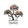 3 Head With Pink Leaves Artificial Bonsai Tree