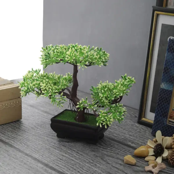 Oak With White Buds Artificial Bonsai Tree