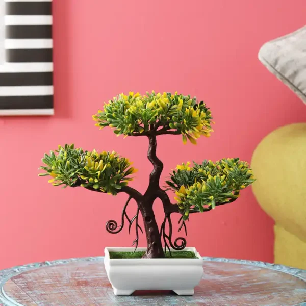 Green Banyan With Colored Leaves Artificial Bonsai Tree