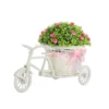 Green Leaves And Small Pink Flowers Rickshaw Artificial Plant