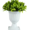 Large Green Leaves Pedestal Pot Artificial Plant