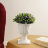 Purple Cone Shaped Flowers Pedestal Pot Artificial Plant