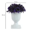 Purple Flowers with Leaves Pedestal Pot Artificial Plant