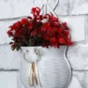 Red Wall Plant with Pot