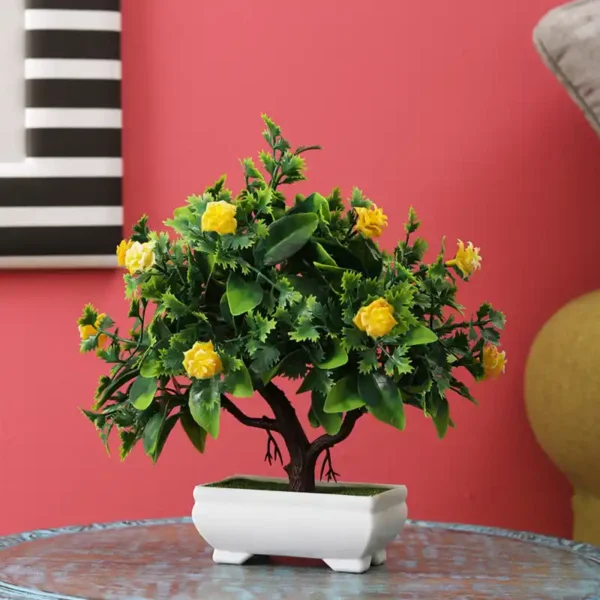 Yellow Colored Flowers Small Artificial Bonsai Tree