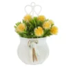 Yellow Flower with Pot Artificial Wall Plant