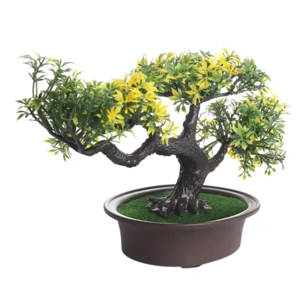 4 Head Yellow Leaves Artificial Bonsai Tree