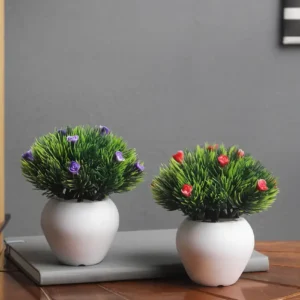 Artificial Mini Plants with Red and Yellow Roses