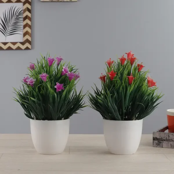 Artificial Red and Purple Lily Plants