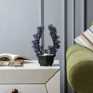 Artificial Bush with Purple Leaves in Pot