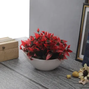 Artificial Bush with Red Leaves