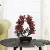 Artificial Red Leaf Bush with Pot