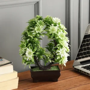 artificial white gerba plant