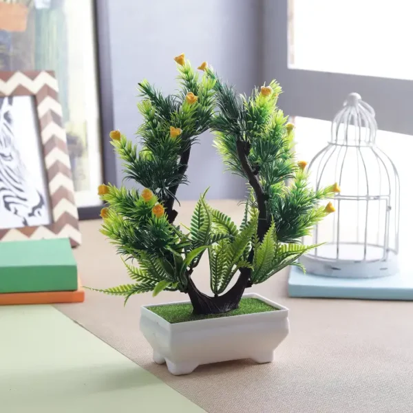 Artificial Bush with Pink Flowers in Pot