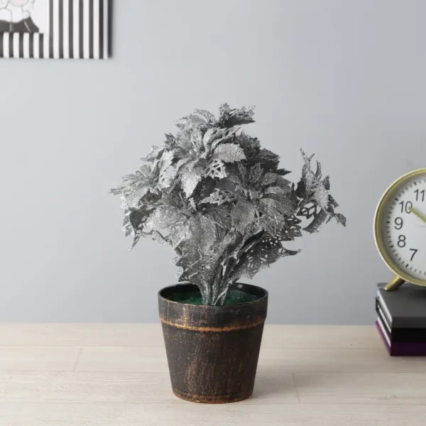 artificial plant with silver holly leaves