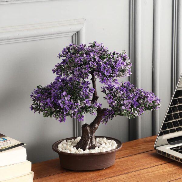 Oak With Purple Leaves Artificial Bonsai Tree