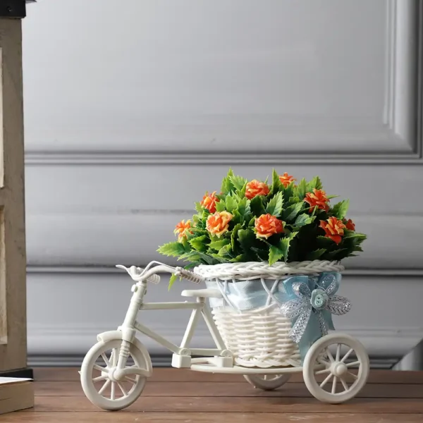 Shemrock Leaves with Orange Roses Rickshaw Artificial Plant