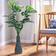 18 Leaf Money Plant 4 with Floor Standing Green Base
