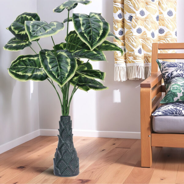18 Leaf Money Plant 3 with Floor Standing Green Base