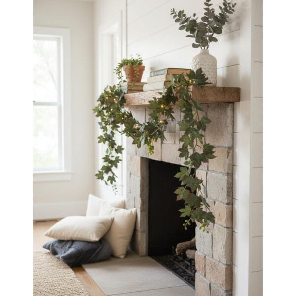 Foliyaj Artificial Green Maple Leaf Vine - 1 pc