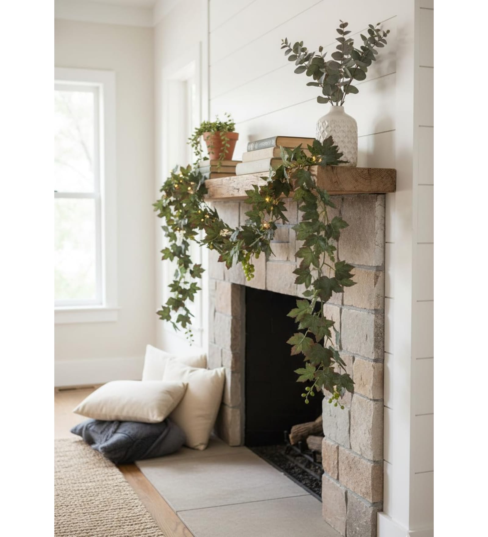 Foliyaj Artificial Green Maple Leaf Vine - 1 pc