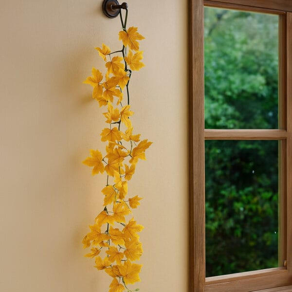 Foliyaj Artificial Yellow Maple Leaf Vine - 1 pc