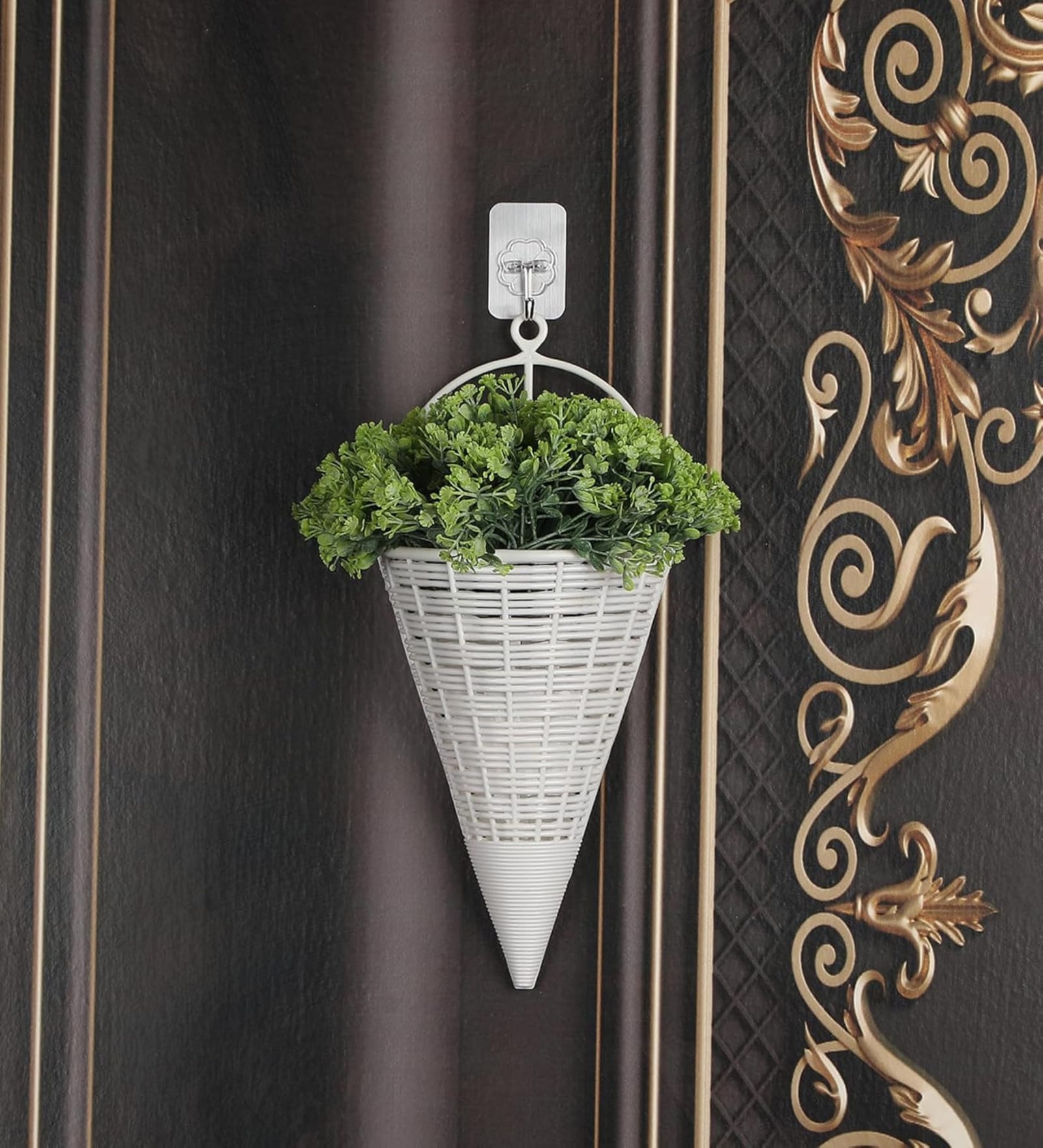 Foliyaj Artificial Wall Plant with Small Green Flowers - 1 pc