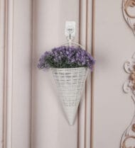 Foliyaj Artificial Wall Plant with Small Purple Flowers - 1 pc