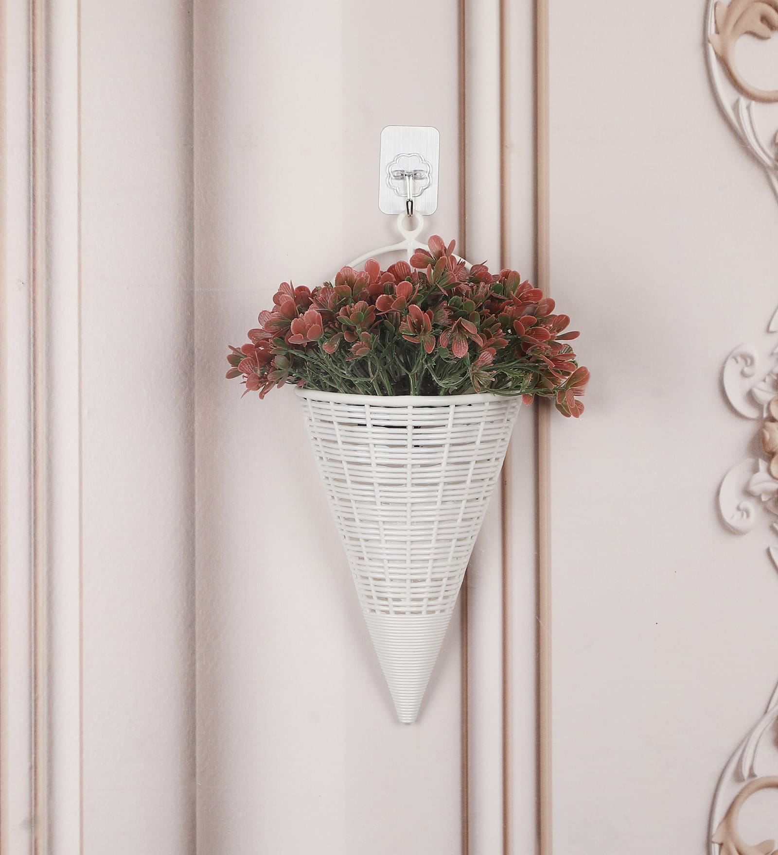 Foliyaj Artificial Red Clover Wall Plant - 1 pc