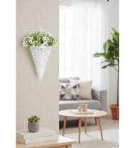 Foliyaj Artificial White Clover Wall Plant - 1 pc