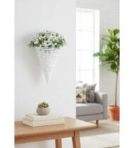 Foliyaj Artificial Wall Plant with Small White Flowers - 1 pc
