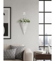 Foliyaj Artificial Wall Plant with Small White Flowers - 1 pc