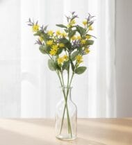 Foliyaj Artificial Yellow Lotus Flower Stick - 1 pc