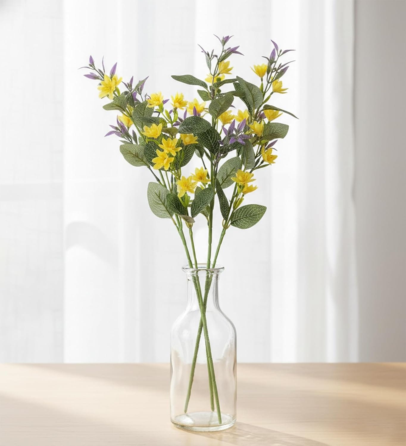 Foliyaj Artificial Yellow Lotus Flower Stick - 1 pc