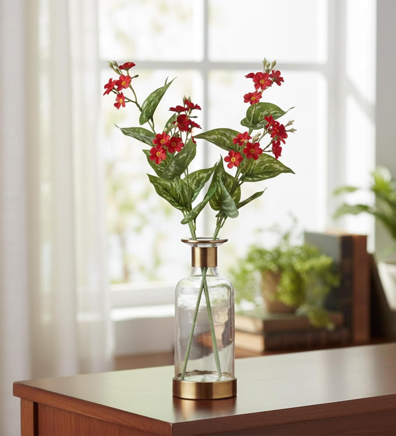 Foliyaj Artificial Red Daisy Stick - 1 pc