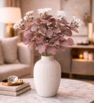 Foliyaj Artificial White Hydrangea Flower Stick - 1 pc