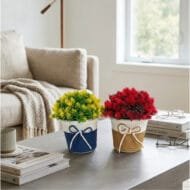 Set of 2 artificial plants for interior decoration